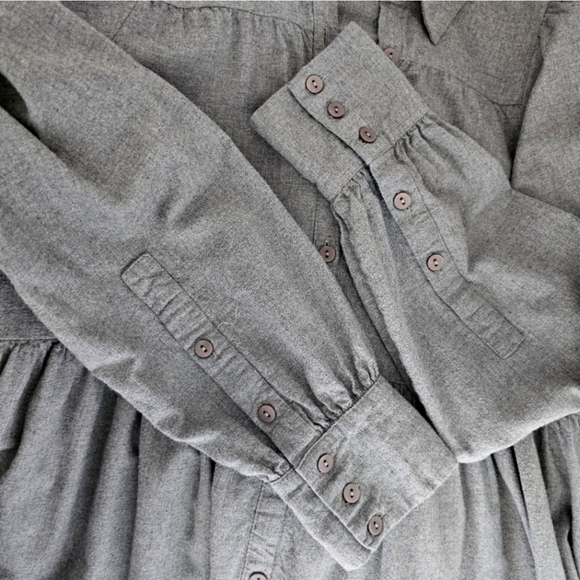 🇪🇦 Zara Grey Tiered Mini Shirt Dress - Picture 14 of 16